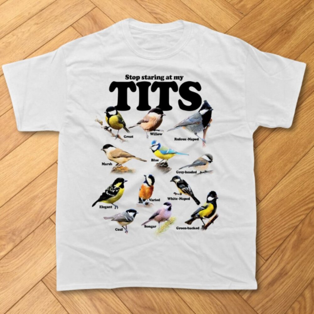 White – Birdwatching Humor – Stop Staring At My Funny Nature Graphic T-Shirt